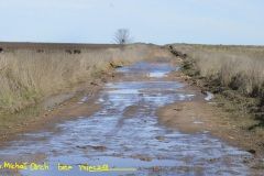 agua en campos caminos rotos